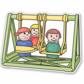 Pegatina Fisher Price Little People On The Swingset