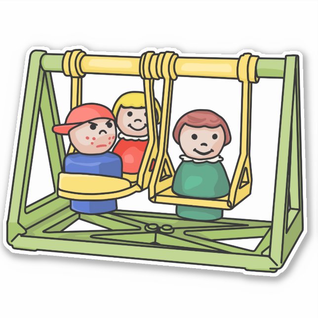 Pegatina Fisher Price Little People On The Swingset (Anverso)