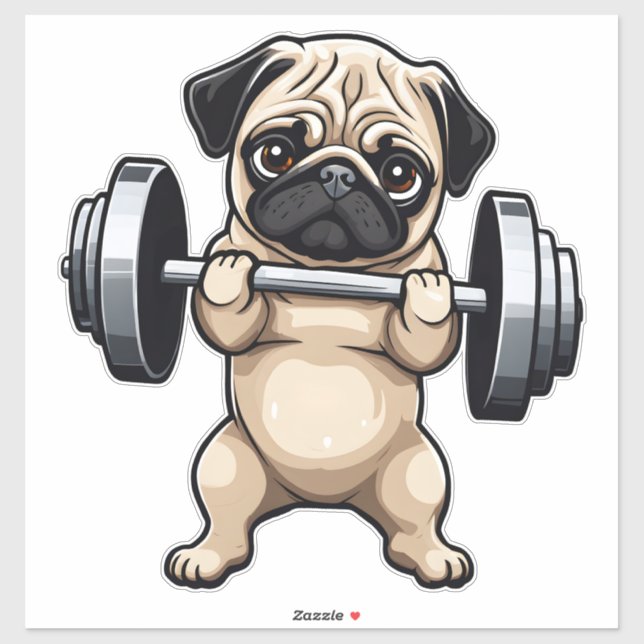 Pegatina Fitness Pug