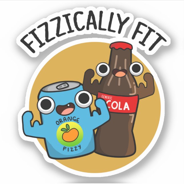 Pegatina Fizzzic Fit Funny Fizzy Cola Pun (Anverso)
