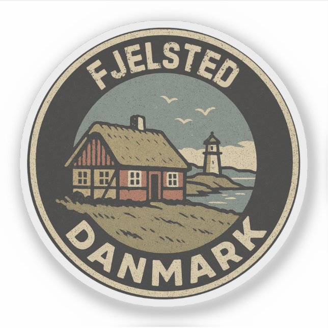 Pegatina Fjelsted, Dinamarca Danmark  (Anverso)
