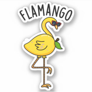 Pegatina Fla-mango Funny Flamingo Pun