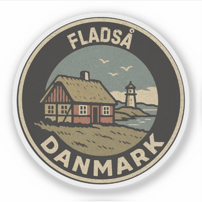 Pegatina Fladså, Dinamarca Danmark  (Anverso)