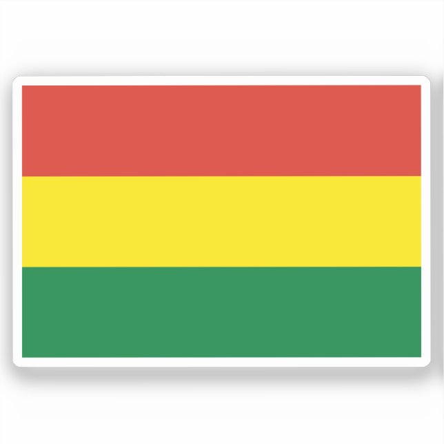 Pegatina Flag of Bolivia Custom-Cut Vinyl Sticker (Anverso)