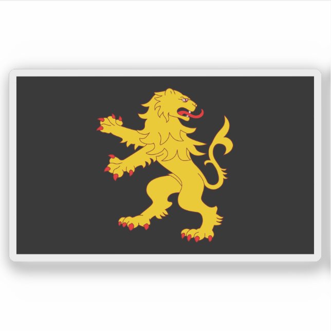 Pegatina Flag of Ceredigion (Cardiganshire) county, Wales (Anverso)