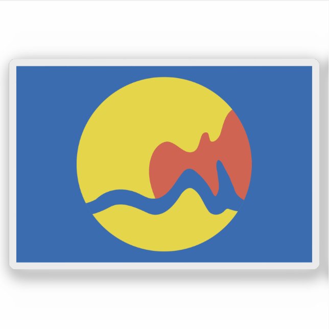 Pegatina Flag of Grand Rapids, Michigan, USA (Anverso)