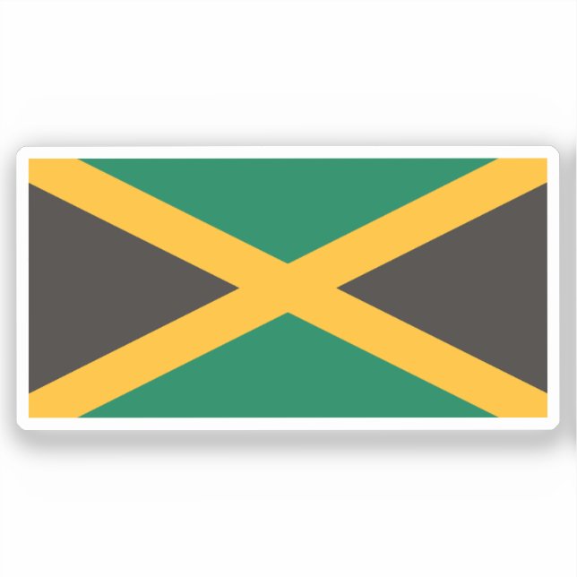 Pegatina Flag of Jamaica Custom-Cut Vinyl Sticker (Anverso)