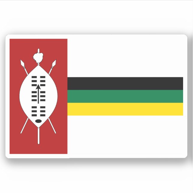 Pegatina Flag of KwaZulu (1985-1984), Rep. of South Africa (Anverso)