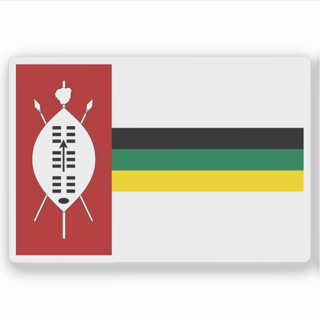 Pegatina Flag of KwaZulu (1985-1984), Rep. of South Africa (Anverso)