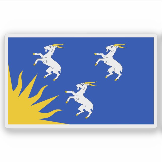 Pegatina Flag of Merioneth county (Merionethshire), Wales (Anverso)