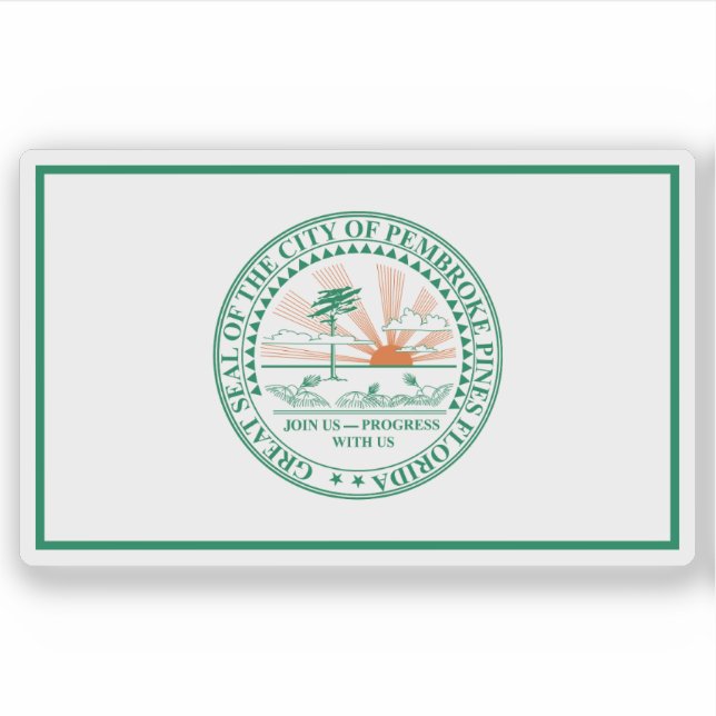 Pegatina Flag of Pembroke Pines, Florida, USA (Anverso)