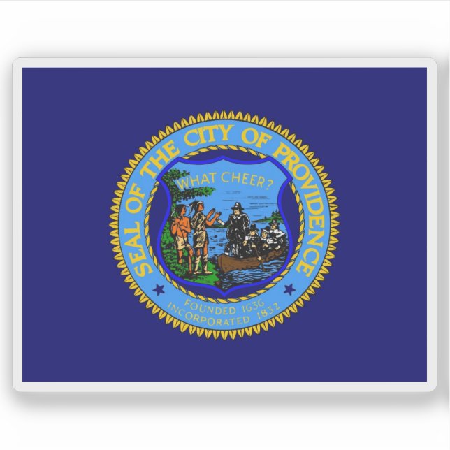 Pegatina Flag of Providence, Rhode Island, USA (Anverso)