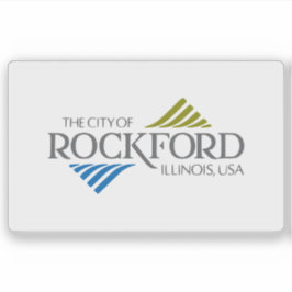 Pegatina Flag of Rockford, Illinois, USA
