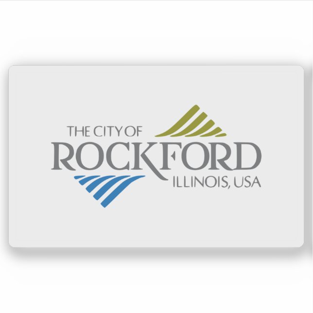 Pegatina Flag of Rockford, Illinois, USA (Anverso)