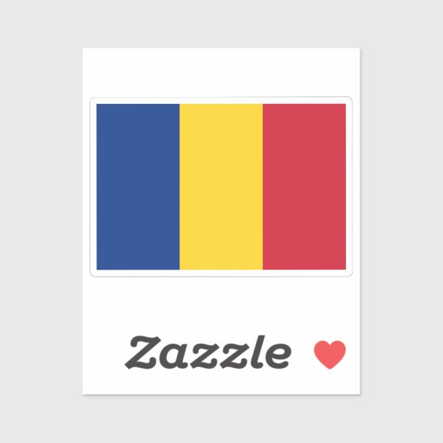Pegatina Flag of Romania custom-cut  (Hoja)