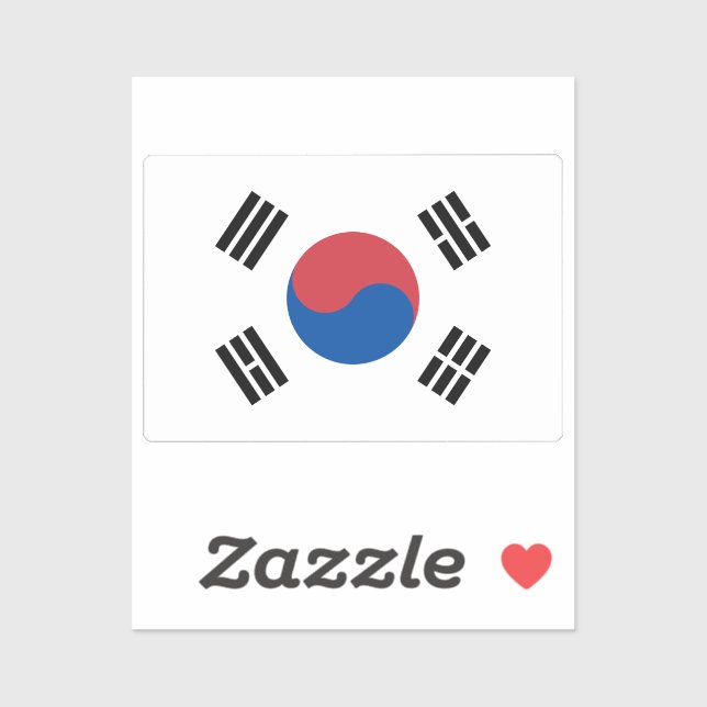 Pegatina Flag of South Korea custom-cut  (Hoja)