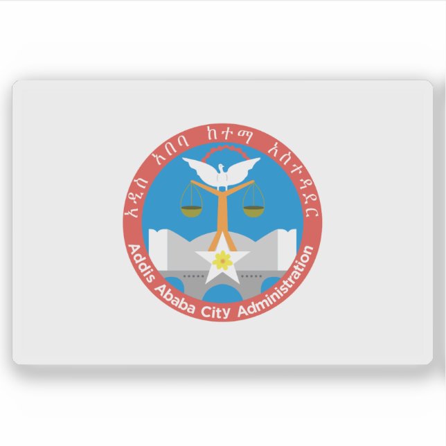 Pegatina Flag of the city of Addis Ababa, Ethiopia (Anverso)