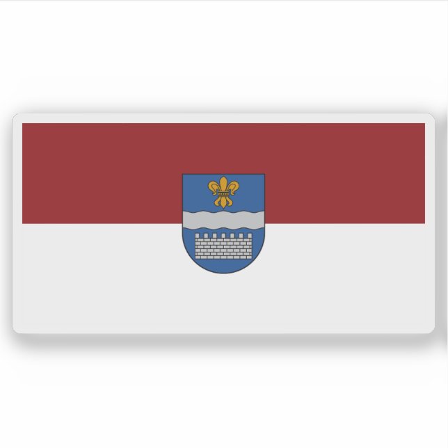 Pegatina Flag of the city of Daugavpils, Latvia (Anverso)