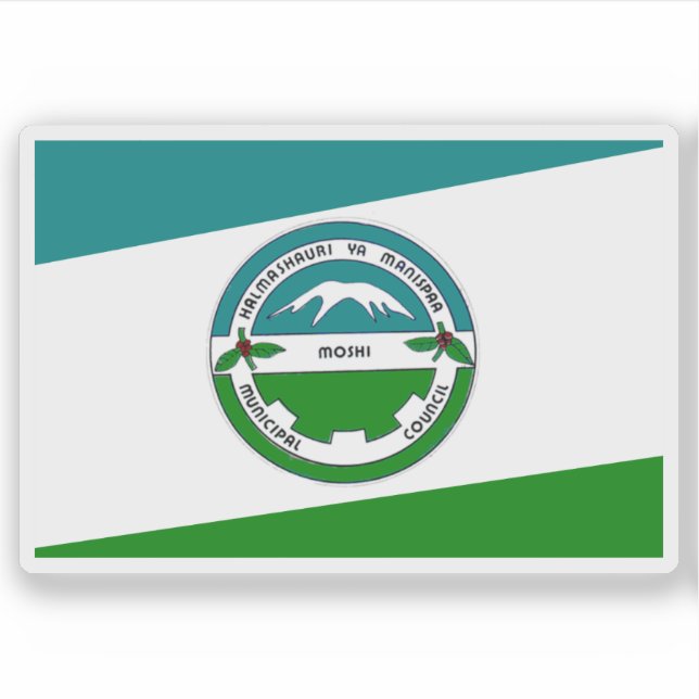Pegatina Flag of the city of Moshi, Tanzania (Anverso)