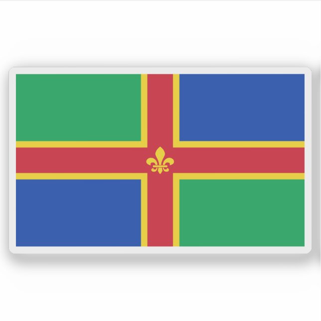 Pegatina Flag of the county of Lincolnshire, England (Anverso)