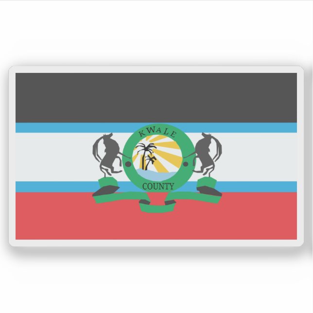 Pegatina Flag of the Kwale County, the Republic of Kenya (Anverso)