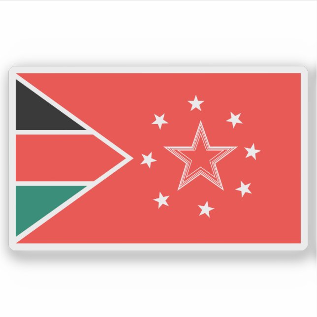 Pegatina Flag of the Mandera County, the Republic of Kenya (Anverso)