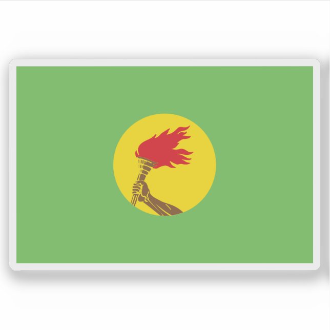 Pegatina Flag of the Republic of Zaire (DR Congo,1971–1997) (Anverso)