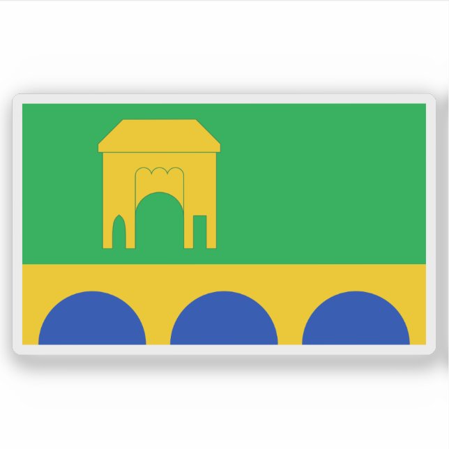 Pegatina Flag of the town of Monmouth, Wales (Anverso)