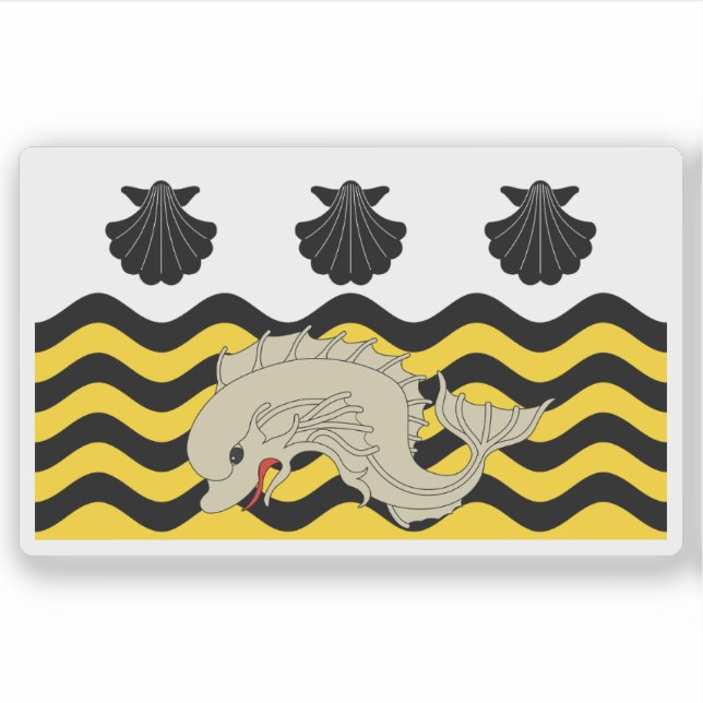 Pegatina Flag of the town of Poole, England (Anverso)