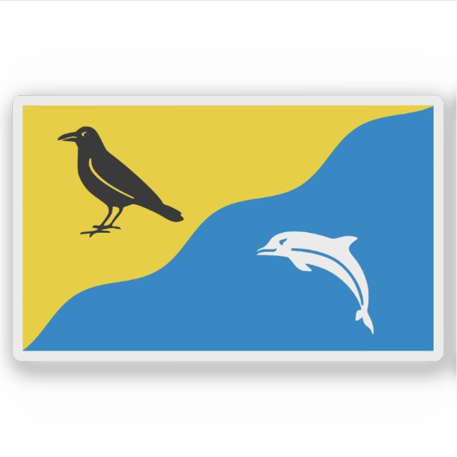 Pegatina Flag of the town of Tywyn, Wales (Anverso)