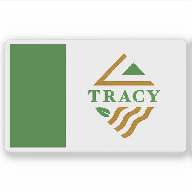 Pegatina Flag of Tracy, California, USA (Anverso)