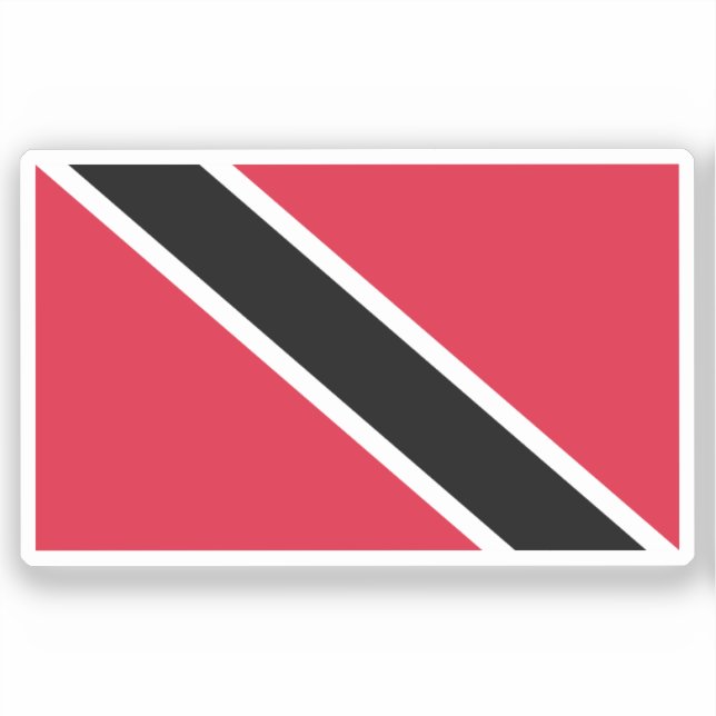 Pegatina Flag Trinidad and Tobago Custom-Cut Vinyl Sticker (Anverso)