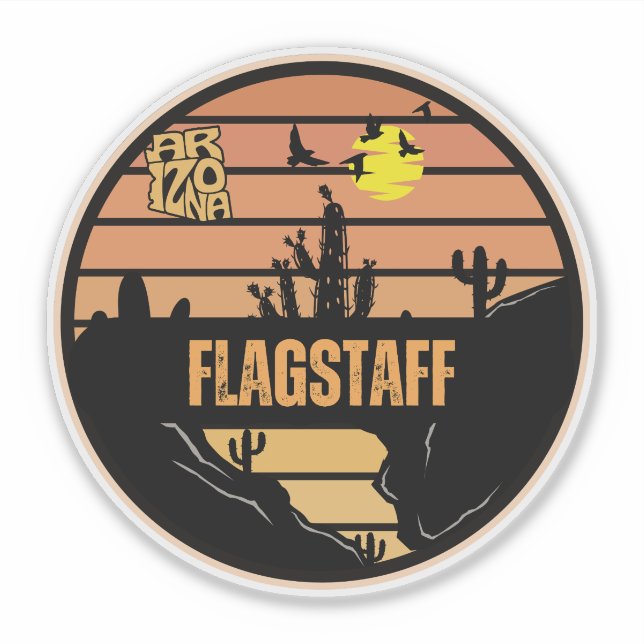 Pegatina Flagstaff, Arizona (Anverso)