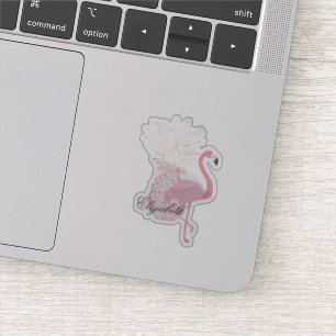 Pegatina Flamenco Rosa Niña, Piña - Personalizado