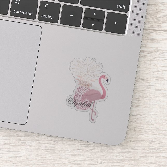 Pegatina Flamenco Rosa Niña, Piña - Personalizado (Detalle)