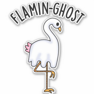 Pegatina Flamin-ghost Funny Flamingo Ghost Pun