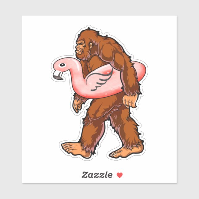 Pegatina Flamingo Bigfoot (Hoja)