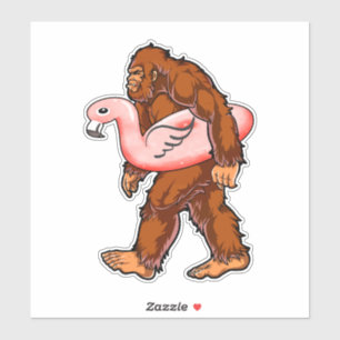 Pegatina Flamingo Bigfoot