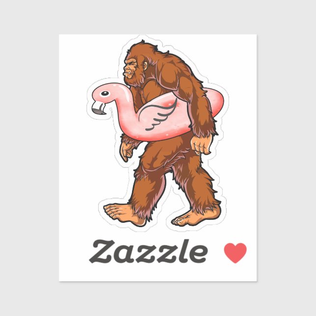 Pegatina Flamingo Bigfoot (Hoja)