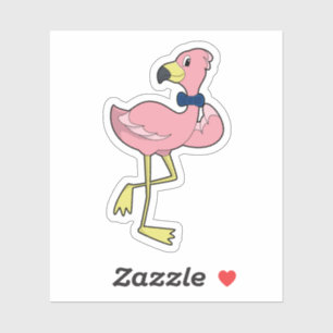 Pegatina Flamingo como Caballero con Tiempos