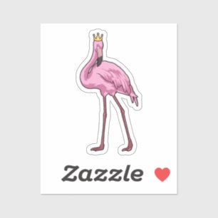 Pegatina Flamingo con corona