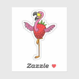 Pegatina Flamingo con fresa