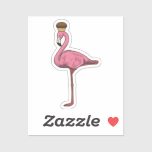 Pegatina Flamingo con Muffin