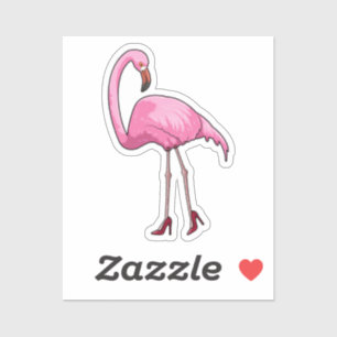 Pegatina Flamingo con tacones altos