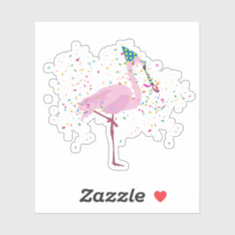 Pegatina Flamingo de fiesta - Animales con Fiesta