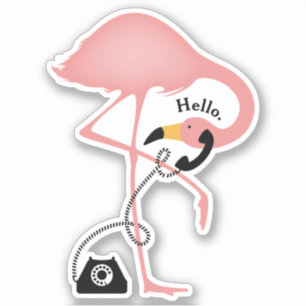 Pegatina Flamingo Phone Hello