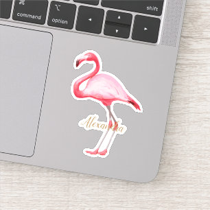 Pegatina Flamingo rosa personalizado