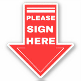 Pegatina Flecha roja de Rótulo aquí