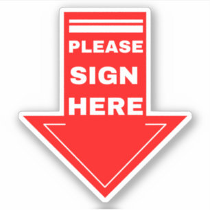 Pegatina Flecha roja de Rótulo aquí