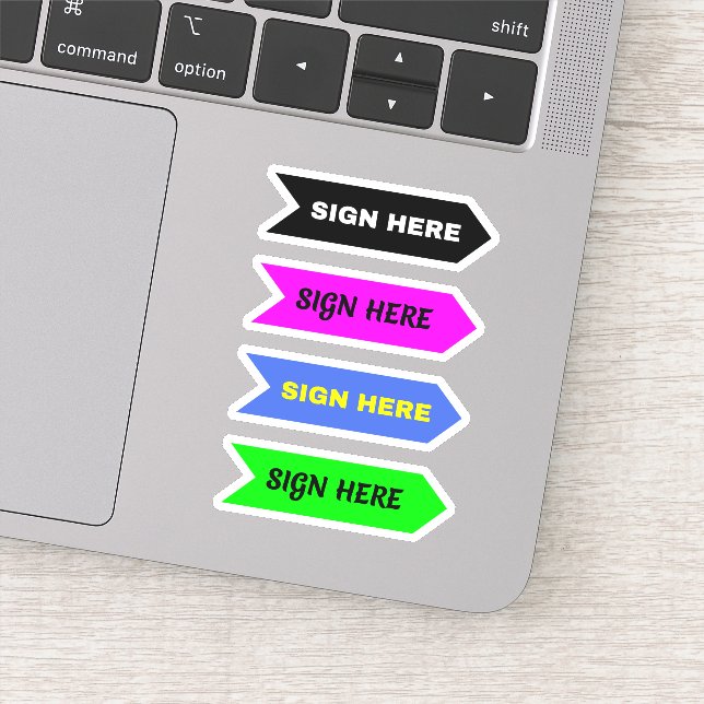 Pegatina Flecha Rótulo aquí (firma) (Detalle)